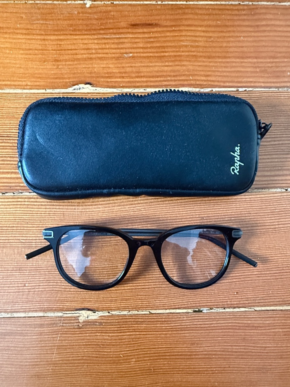 Rapha Black Prescription Ready Eyeglasses with Black Zip Case